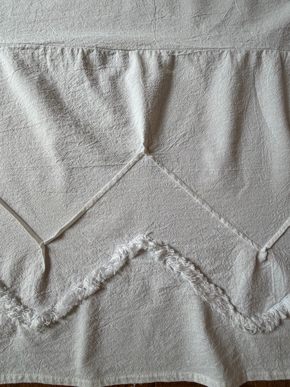 Anthropologie white crib skirt for traditional sized crib. - Picture 6 of 8